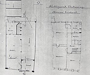 <p>Nieuwe plattegronden van de begane grond en de verdieping zoals ontstaan na 1920. </p>
